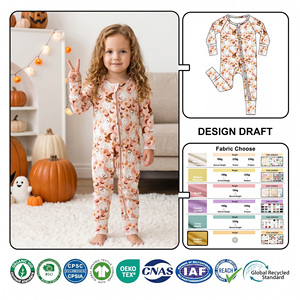Bodys de Bebé 100% Fibra de Bambú, Rompers Personalizados con Estampado, Disfraces Unisex de Otoño para <span class=keywords><strong>Halloween</strong></span>, Pijamas Ecológicos con Cierre para Recién Nacidos - Product Image 6