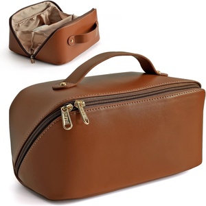 <b>Large</b> Capacity Travel Makeup <b>Bag</b> Multifunction Pu Cosmetic Pouch Pu Leather Women <b>Toiletries</b> Organizer Waterproof Bathroom - Product Image 1