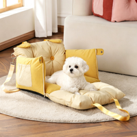 Coussin de siège auto universel pour chiens et chats, coussin de voyage confortable avec ceinture de sécurité pour siège avant de véhicule