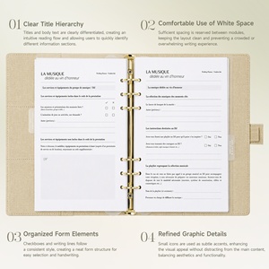 Agenda de Boda Francesa Personalizada 2026 2027, Elegante, Beige, con Anillas Metálicas Doradas en Relieve, de Cuero PU, con Cierre Magnético - Product Image 4
