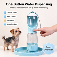 Bouteille d'eau portable 3 en 1 pour animaux de compagnie, distributeur d'eau léger et détachable, bol de voyage en plastique pour chiens et chats, promenades, randonnées
