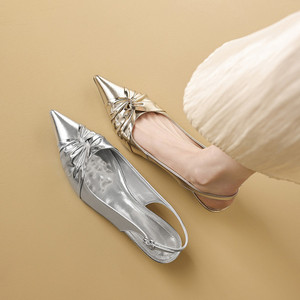 <span class=keywords><strong>Sandali</strong></span> Donna di Design alla Moda 2026 Nuovi Estivi con Punta Affusolata, <span class=keywords><strong>Sandali</strong></span> Eleganti di Alta Qualità, <span class=keywords><strong>Comodi</strong></span> con Tacco Basso, <span class=keywords><strong>Argento</strong></span> e Oro, Taglia 41 - Product Image 3