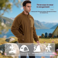 Veste polaire unisexe sportive à col montant, idéale pour l'automne et l'hiver, parfaite pour les activités sportives en extérieur, chaude et adaptée à la superposition, coupe-vent