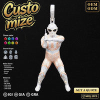 Pendentif personnalisé Hip Hop en argent 925 et moissanite, haute brillance, motif 3D, pour homme, style streetwear, cadeau, directement de l'usine