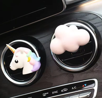 Diffuseur de parfum pour voiture en gypse, motif Cheval arc-en-ciel et Étoile filante, à clipser sur grille d'aération