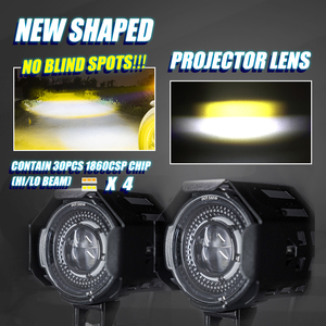 Motoled Mini Đèn lái xe RGB Sương Mù Phụ trợ đèn pha đèn pha IP67 60W 80W 120W 140W AC DC 12 80V với bộ công tắc - Product Image 4