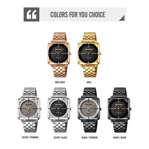 Montre analogique carrée SKMEI, cadran noir, 36 mm, quartz, montre-bracelet de luxe pour homme avec affichage de la date et verre minéral - Product Image 3