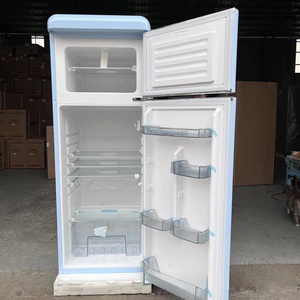 Refrigerador Retro de Doble Puerta con Congelador Superior, Diseño de Enfriamiento Directo, Doble Temperatura, Bajo Nivel de Ruido, Ideal para el Hogar - Product Image 4