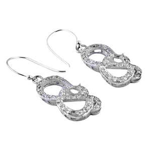 Ingenious CZ Gemstone Silver <b>Fashion</b> <b>Hoop</b> <b>Earrings</b> - Product Image 1