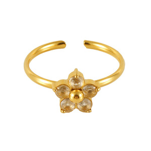 Anelli con Fiore in Zirconia Cubica Placcati Oro 18K in Acciaio Inossidabile, Anello con Fiore di Diamanti Multicolore per Vendita all'Ingrosso - Product Image 4