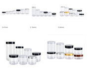 Bocaux en plastique transparent, emballage polyvalent, bocaux de stockage des aliments pour animaux domestiques, avec capuchon en aluminium, 1 oz, 2 oz, 4 oz, 8 oz, 30 pièces