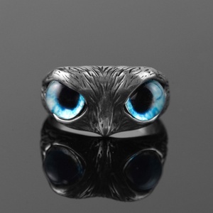 Parures de bijoux avec anneau hibou en acier inoxydable, bracelet pour femmes et hommes, accessoires de bijoux de style affirmé pour homme - Product Image 4