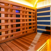 Promotion exceptionnelle : Sauna infrarouge lointain à spectre complet pour 4 personnes, en bois massif de cèdre rouge et épicéa, pour usage domestique, OEM/ODM