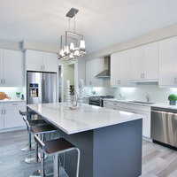 Ensemble de meubles de cuisine modulaires complets sur mesure, style européen moderne, en bois massif et contreplaqué, pour projets commerciaux et de restauration, OEM ODM