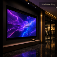 Mur vidéo LCD 55 pouces à prix abordable, écran publicitaire à cadre fin de 3,5 mm pour centre commercial et magasin de détail