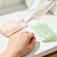 Pochette cosmétique à bec verseur personnalisée en plastique, sachet souple à bec verseur pour emballage de lotion, crème et liquides de soin de la peau