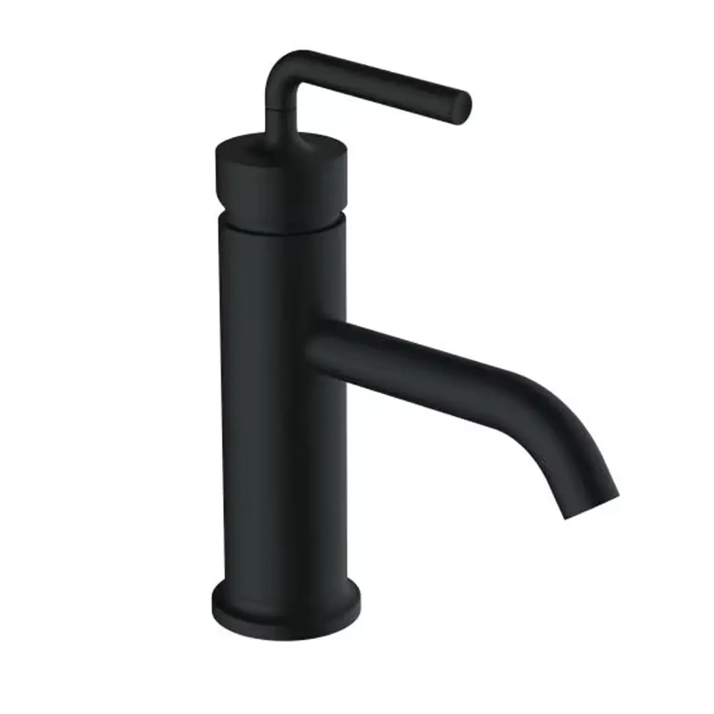 Project Hot Sale Modern Design Matt Black Finish Hot Cold Water Single Handle Ceramic Cartridge Brass Basin Faucet
