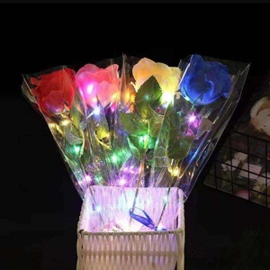 Led Glowing Artificial Silk Flowers Light up Rose Bouquet Valentines Mother's Day Gift for Home Wedding Centerpieces Party <b>Decor</b> - Product Image 5