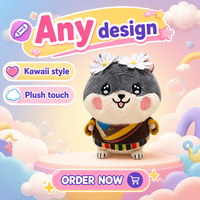 Peluche chien personnalisée en costume traditionnel, brodée, mascotte animale, poupée en peluche pour souvenirs culturels et articles promotionnels
