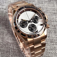 Luxuriöse Raumschiff-Super-Herrenuhr mit Erd-Thema, Multifunktions-Chronograph, Edelstahl, Saphirglas, Vollautomatisch
