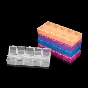 กล่องเก็บเครื่องประดับ 10 ช่องพลาสติกใสสำหรับต่างหูอุปกรณ์เสริม 13.2x6x1.9 ซม. - Product Image 3