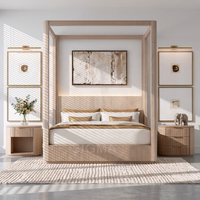 Lit en bois massif moderne et simple, vente en gros d'usine, cadre de lit en bois, mobilier de chambre à coucher, personnalisation disponible
