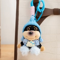 Llavero de Mascota Perro con Disfraz de Abeja Peluda, Llavero de Peluche de Animal Kawaii para Accesorio de Llave de Coche