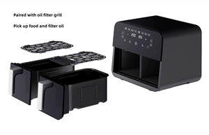 PANCERKA Household Double Airfryers Multi Function <b>Smart</b> Dual Basket 9L Freidora De Digital Oven Air Fryer 6l 8l 9l Freidora De - Product Image 5