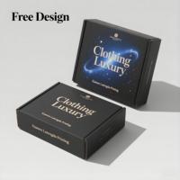 Boîte en carton écologique en papier kraft enduit noir boîte d'expédition ondulée personnalisée de taille personnalisée emballage de boîte d'expédition noire de luxe