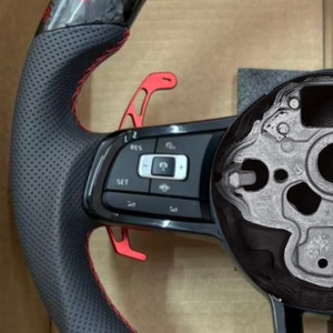 Volante de Fibra de Carbono Forjado Personalizado, Apto para Volkswagen <span class=keywords><strong>Golf</strong></span> <span class=keywords><strong>Mk7</strong></span> 7.5 <span class=keywords><strong>GTI</strong></span> GTS GTD GTE R Line Polo <span class=keywords><strong>GTI</strong></span> <span class=keywords><strong>MK7</strong></span> - Product Image 2