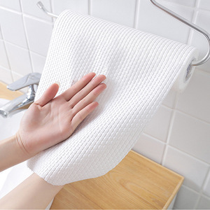 Dry and wet dual-use lazy person dishcloth, absorbent and thickened <b>kitchen</b> <b>paper</b> product, white printed disposable dishcloth - Product Image 4