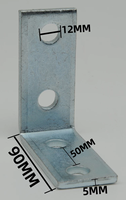 Support triangulaire en fer pour étagère murale, fixation à angle droit, trois supports solaires, épaisseur 5 mm, peint, 90x41