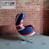 Chaise oeuf vin rouge bar à cigares chaise pivotante unique Union Jack Style britannique rétro personnalisé bureau ordinateur meubles de maison