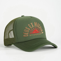 Casquette OEM à 5 panneaux en maille Casquette de baseball décontractée pour sports d'extérieur Broderie 2D Deus Ex Design 100% Polyester Ecran solaire Street