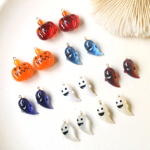 Halloween Children's Resin Spooky Miniature Charms DIY Jewelry Making | Ghost Lantern Skull Pumpkin Dog Pendants - Product Image 3
