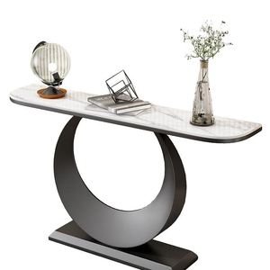 Table console moderne haut de gamme avec plateau en verre noir <span class=keywords><strong>et</strong></span> <span class=keywords><strong>blanc</strong></span>, design élégant pour entrée, salon ou <span class=keywords><strong>couloir</strong></span> - Product Image 5