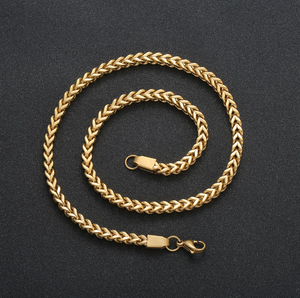 Hombres clásicos 316 Acero inoxidable Estilo punk Cadena de oro de eslabones cubanos Collar plateado geométrico con cadena de eslabones de Franco de 5mm - Product Image 2