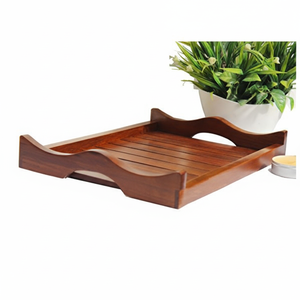 Plateau en bois de mangue haut de gamme plateau de service rectangulaire solide pour la vente en gros de restaurant de cuisine - Product Image 1