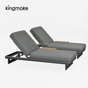 Chaise longue <span class=keywords><strong>de</strong></span> plage <span class=keywords><strong>haut</strong></span> <span class=keywords><strong>de</strong></span> <span class=keywords><strong>gamme</strong></span> en <span class=keywords><strong>aluminium</strong></span> réglable avec table d'appoint pour piscine et spa - Product Image 5
