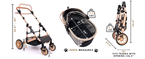 Poussette de luxe en aluminium pour animaux de compagnie, poussette pour chien, grande poussette portable pour animaux de compagnie, poussette légère pour chien, poussettes pour animaux de compagnie - Product Image 5