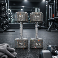 Haltères hexagonaux noirs personnalisés pour la musculation, en fonte, avec revêtement en caoutchouc, haltères hexagonaux de 2,5 à 5 kg