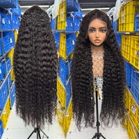 Perruque en cheveux humains vierges de qualité supérieure 12A, bouclés birmans, double trame, perruque courte bouclée 13X4 13x6 avec dentelle HD pour femmes noires