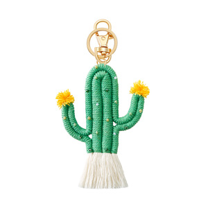 Bonne qualité fait à la main bohème macramé Cactus gland porte-clés femmes accessoire sac Essentials - Product Image 2