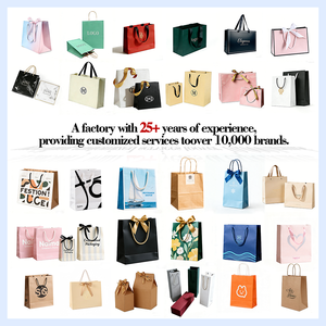 Sac cadeau en papier blanc de luxe personnalisé avec poignée en ruban, sac fourre-tout imprimé avec logo pour boutique, mariage, événement d'entreprise - Product Image 4