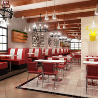 Juego de Muebles de Estilo Industrial Retro para Cafetería, Restaurante o Tienda, Venta al Por Mayor Personalizada