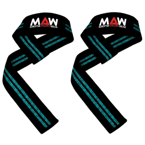 MAW Lifting Straps Black Green Anti-Slip Gym Weightlifting Equipment Unisex Velcro Closure - Product Image 4