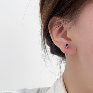 S925 Sterling <b>Silver</b> <b>Stud</b> Earrings With Zirconia For Women Korean Design Light Luxury Everyday Wear - Product Image 3