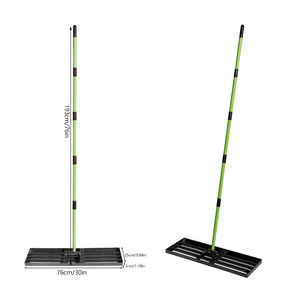 Râteau de nivellement manuel pour pelouse et jardin, <span class=keywords><strong>grand</strong></span> format, pour sable et terrains de golf, avec tige à 5 sections - Product Image 2