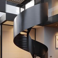 Escalier extérieur rotatif en acier inoxydable 304 pour villa, maison, évacuation incendie, grenier, en spirale incurvée