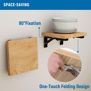 Quincaillerie de <span class=keywords><strong>cuisine</strong></span> en forme de L bon marché suspendu à la maison montage flottant fixe caché chambre à coucher en métal noir supports robustes de 8 pouces - Product Image 3